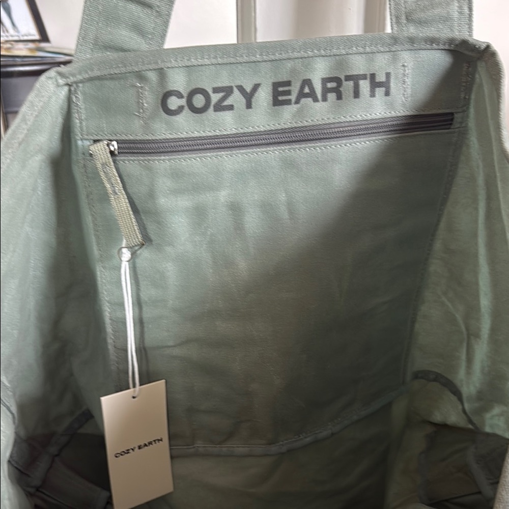 Cozy earth Green Canvas Tote Bag - Picture 6 of 7